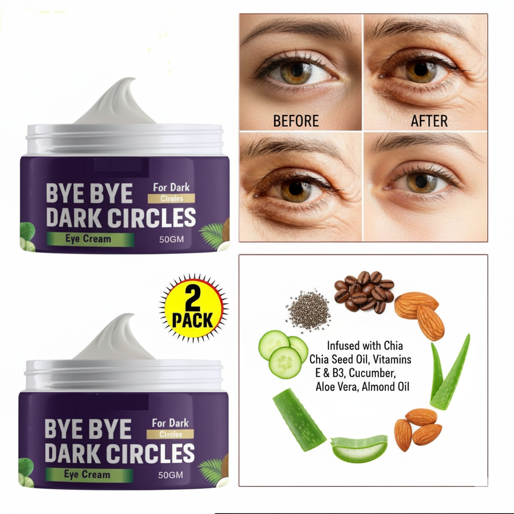 Bye Bye Dark Circles™ – Under Eye Cream with Coffee & Chia Seed Oil (2 Pack × 50 g)