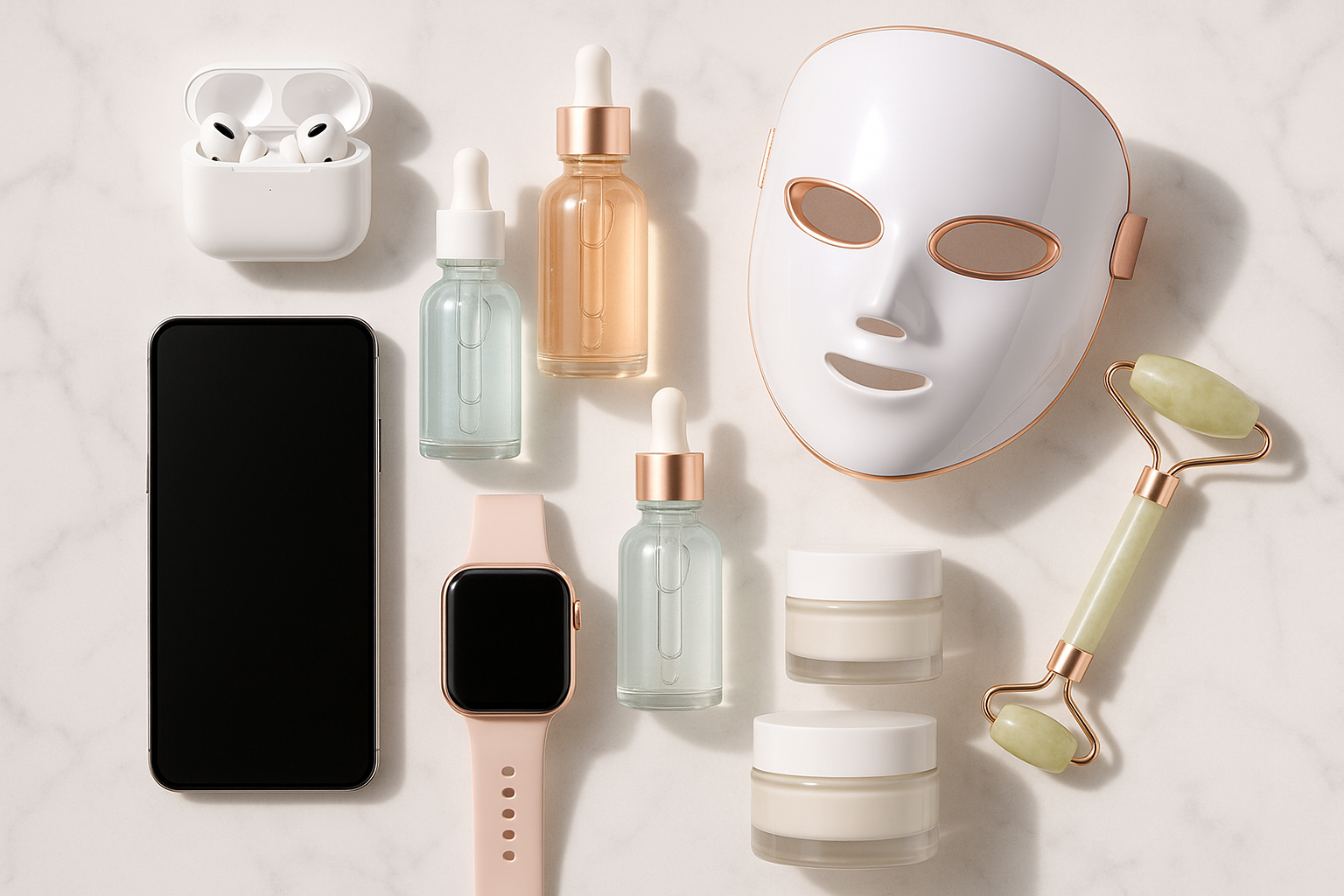 As we sell trending products in our store related to gadgets, skin, so generate me image like those type.